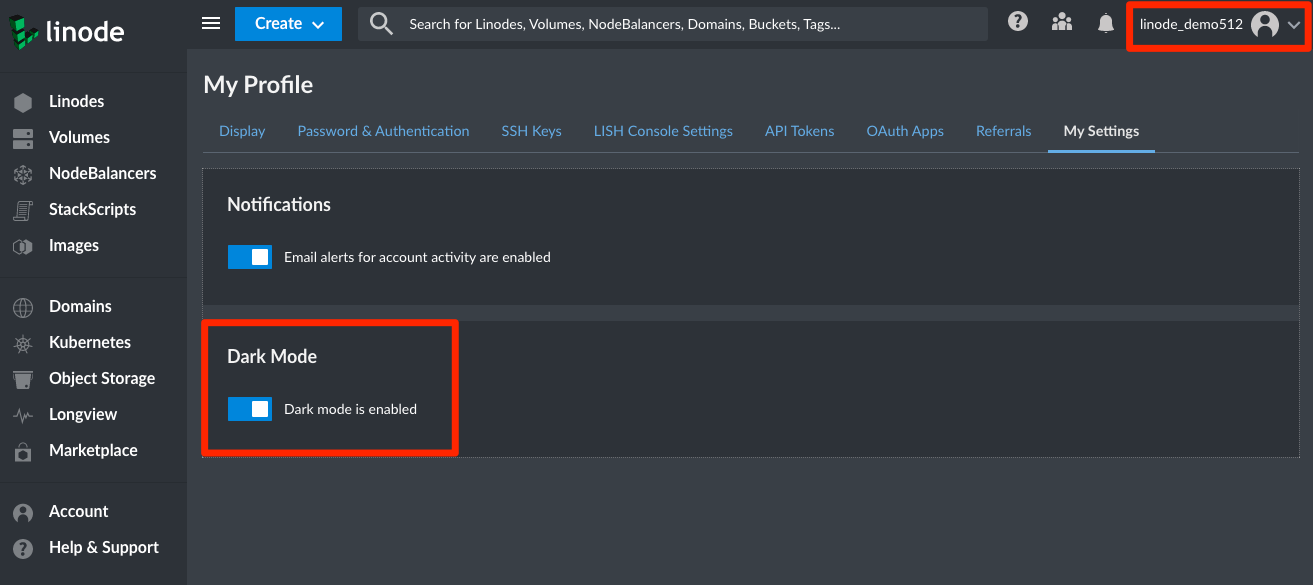 Cloud Manager Dark Mode Enabled Dark Mode Enabled
