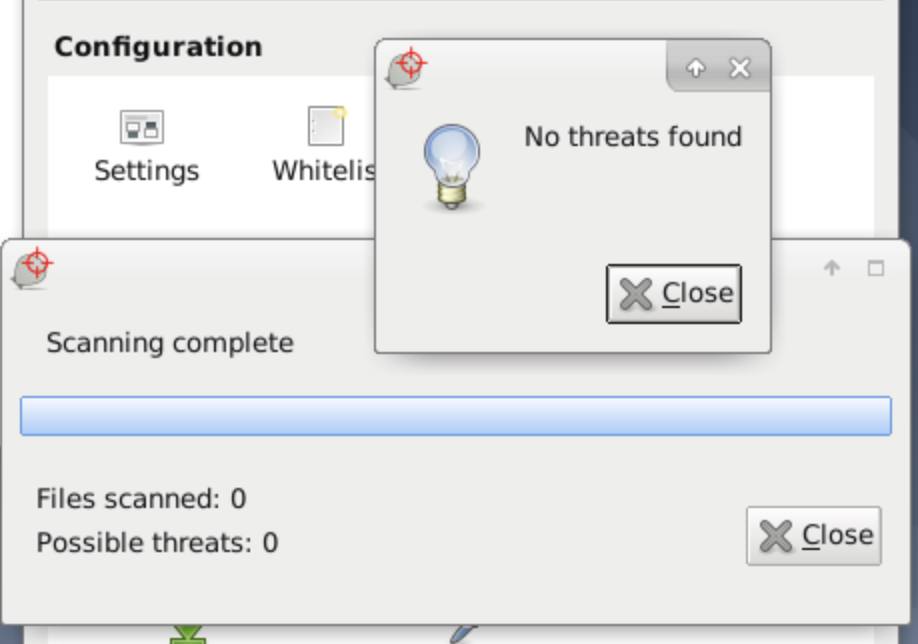 ClamTK Scan Complete ClamTK Scan Complete